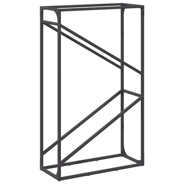 vidaXL Polttopuuteline musta 60x25x100 cm kylmävalssattua terästä
