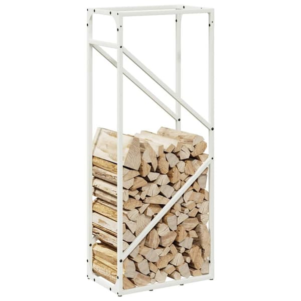 vidaXL brændestativ 40x25x100 cm koldvalset stål hvid