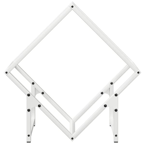 vidaXL Vedstativ hvit 50x25x50 cm kaldvalset stål