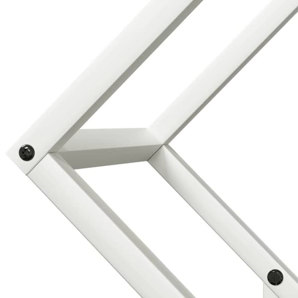 vidaXL Vedstativ hvit 50x25x50 cm kaldvalset stål