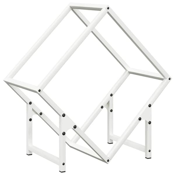 vidaXL Vedstativ hvit 50x25x50 cm kaldvalset stål