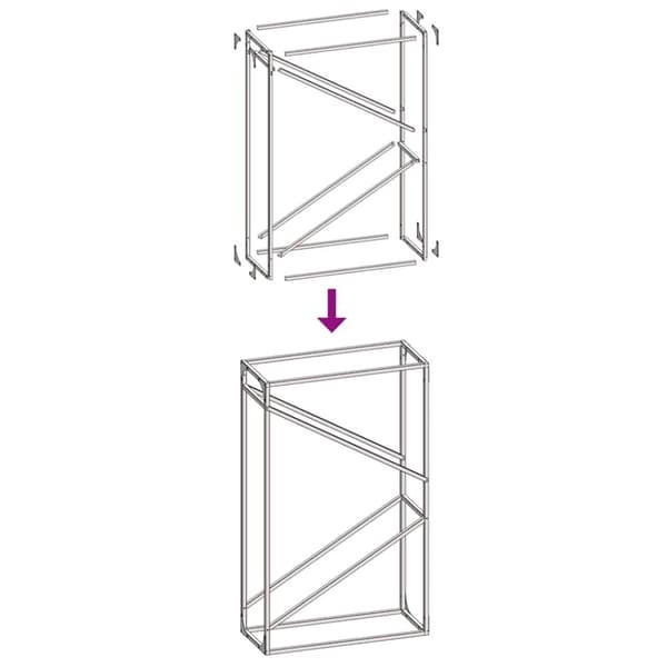 vidaXL Polttopuut antrasiitti 60x25x100 cm Kylmävalssattu teräs
