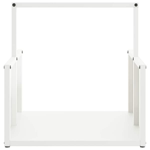 vidaXL Polttopuuteline valkoinen 40x40x40 cm kylmävalssattu teräs