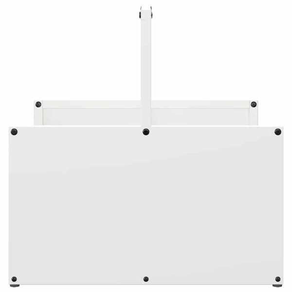 vidaXL Polttopuuteline valkoinen 40x40x40 cm kylmävalssattu teräs