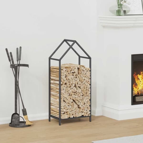 vidaXL brændestativ 40x25x90 cm koldvalset stål antracitgrå