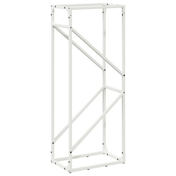 vidaXL Vedstativ hvit 40x25x100 cm kaldvalset stål