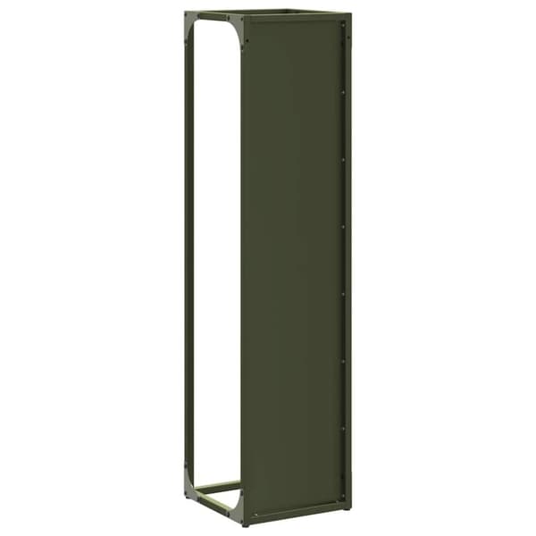 vidaXL Polttopuuteline oliivinvihreä 25x25x100 cm Kylmävalssattu teräs