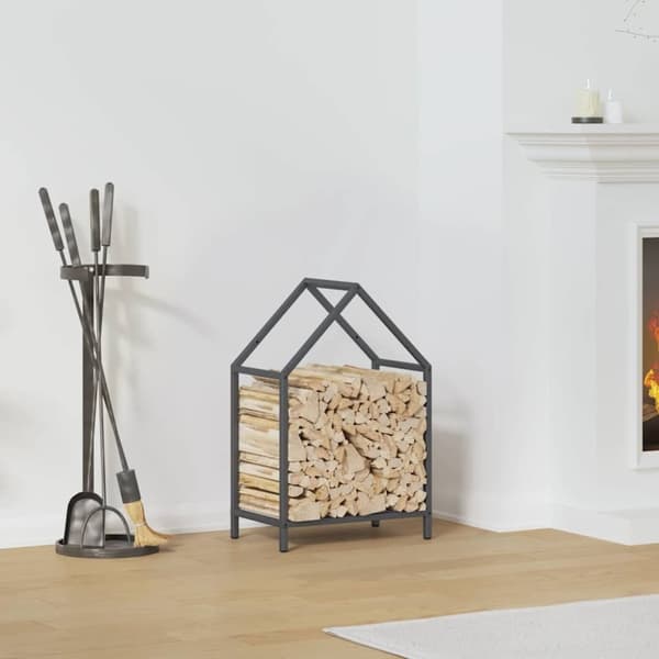 vidaXL brændestativ 40x25x60 cm koldvalset stål antracitgrå