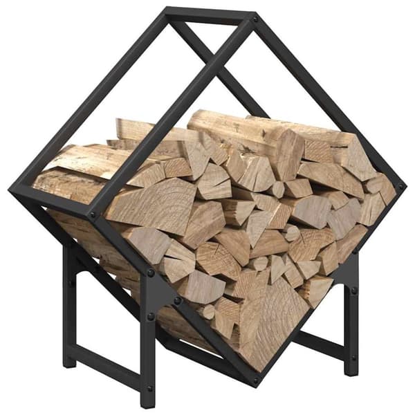 vidaXL brændestativ 50x25x50 cm koldvalset stål sort