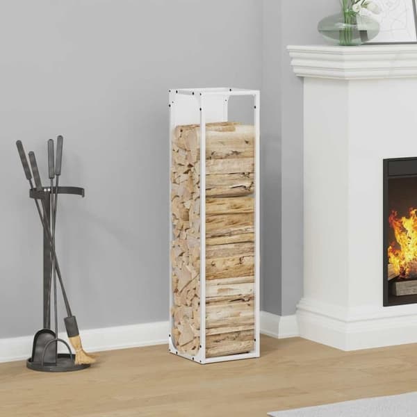 vidaXL Vedställ vit 25x25x100 cm kallvalsat stål
