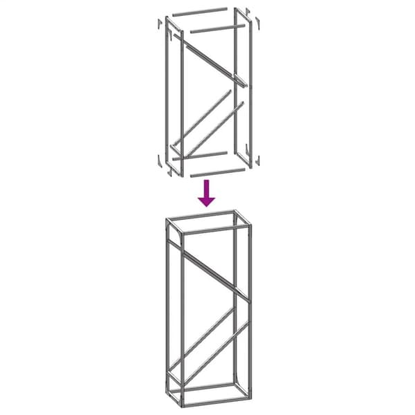 vidaXL Polttopuut antrasiitti 40x25x100 cm Kylmävalssattu teräs