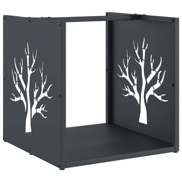 vidaXL Polttopuuteline antrasiitti 40x40x40 cm kylmävalssattu teräs