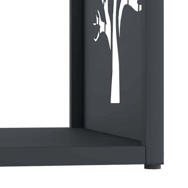 vidaXL Polttopuuteline antrasiitti 40x40x40 cm kylmävalssattu teräs