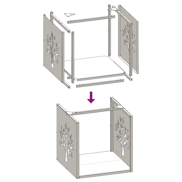 vidaXL Polttopuuteline antrasiitti 40x40x40 cm kylmävalssattu teräs