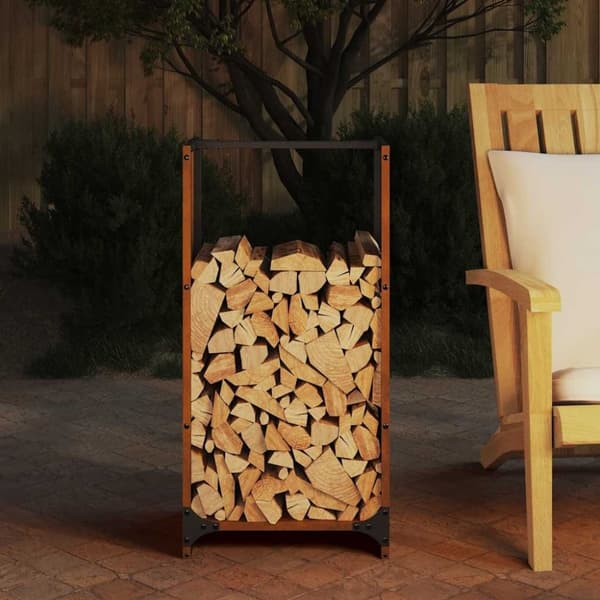 vidaXL Vedstativ 40x30x80 cm oksidert stål