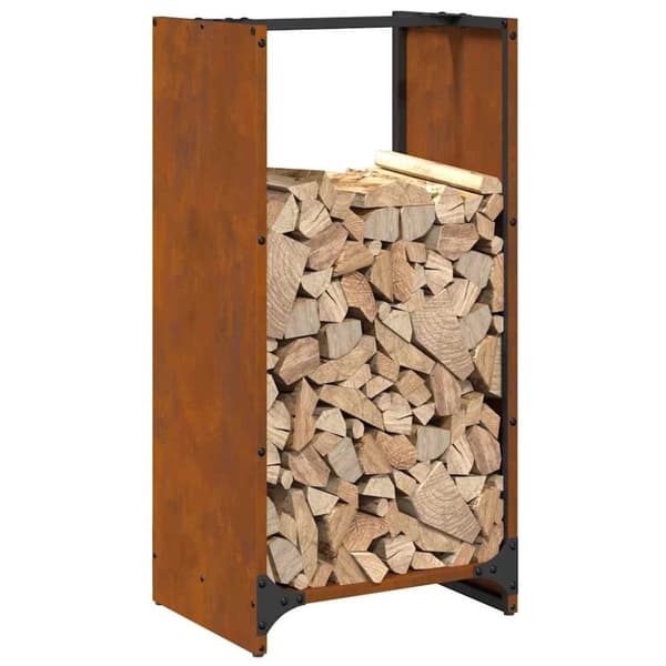 vidaXL Vedstativ 40x30x80 cm oksidert stål