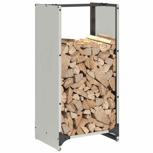 vidaXL Vedstativ 40x30x80 cm rustfritt stål