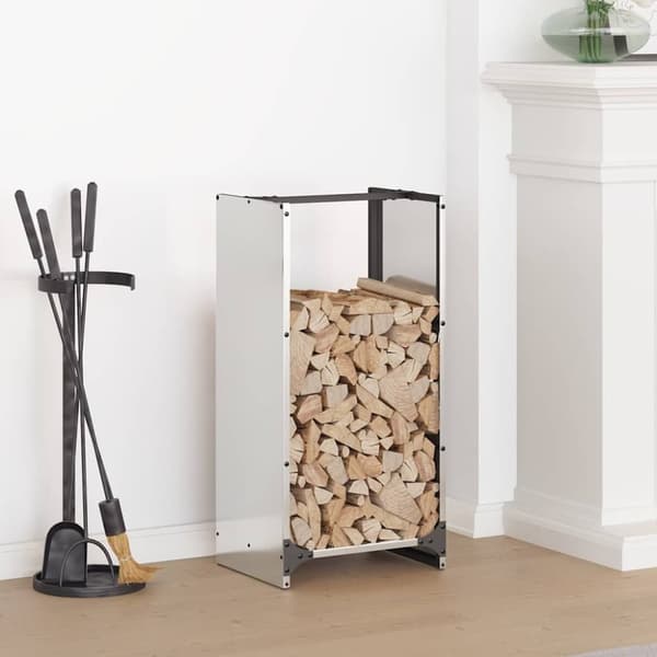 vidaXL Vedstativ 40x30x80 cm rustfritt stål