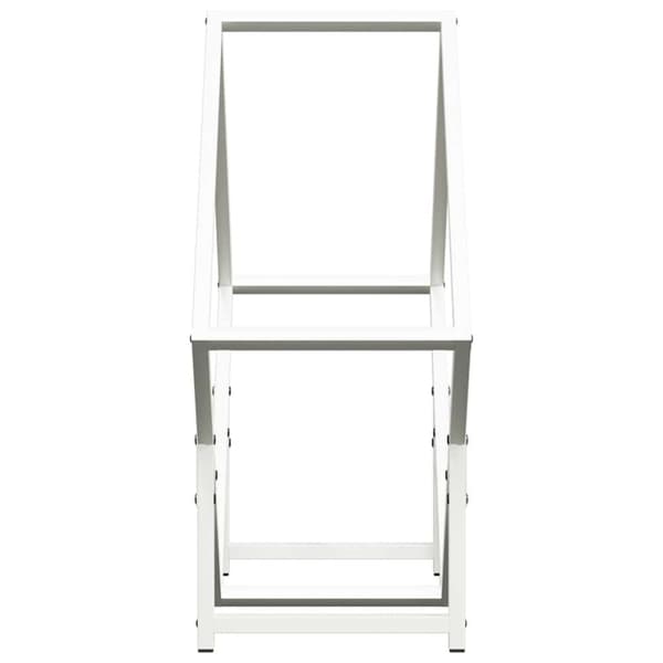 vidaXL brændestativ 60x25x60 cm koldvalset stål hvid