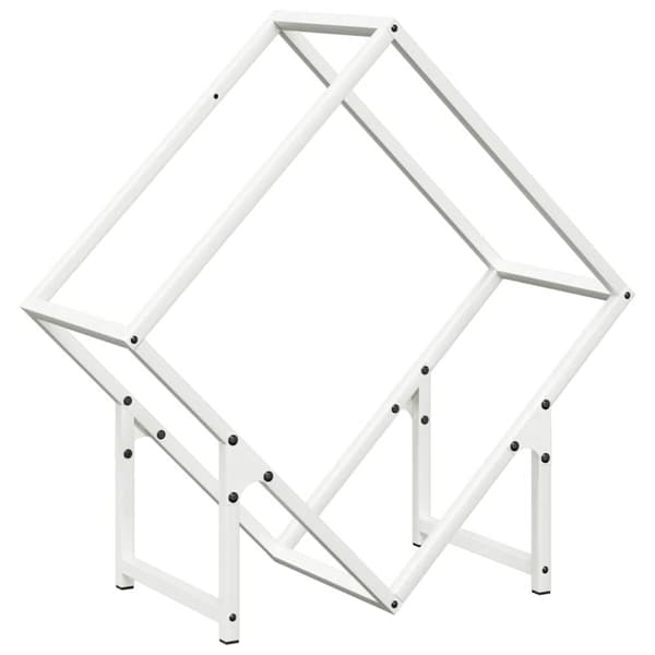 vidaXL brændestativ 60x25x60 cm koldvalset stål hvid