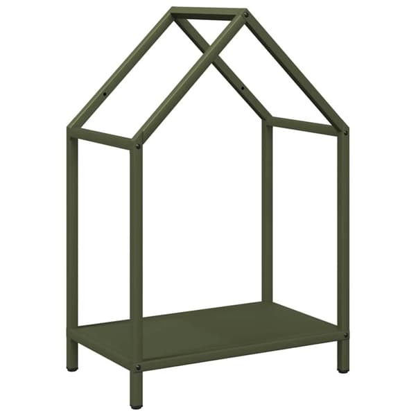 vidaXL Vedstativ olivengrønn 40x25x60 cm kaldvalset stål