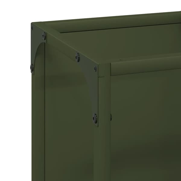 vidaXL Vedställ olivgrön 25x25x100 cm kallvalsat stål