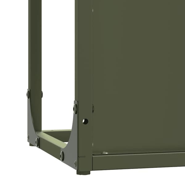 vidaXL Vedställ olivgrön 25x25x100 cm kallvalsat stål