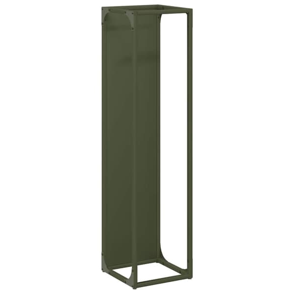 vidaXL Vedstativ olivengrønn 25x25x100 cm kaldvalset stål