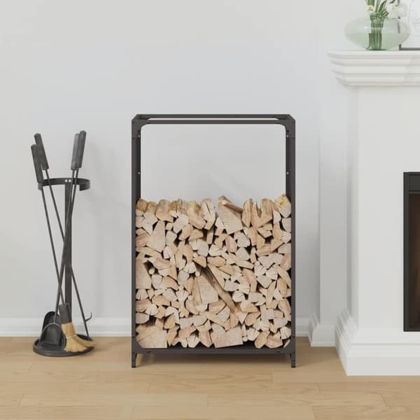 vidaXL brændestativ 60x28x90 cm koldvalset stål sort