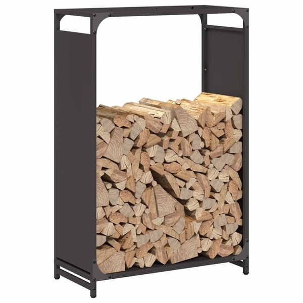 vidaXL brændestativ 60x28x90 cm koldvalset stål sort