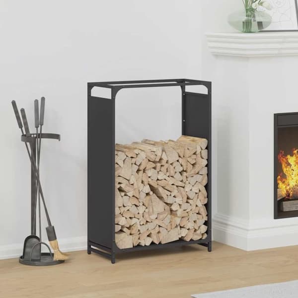 vidaXL brændestativ 60x28x90 cm koldvalset stål sort