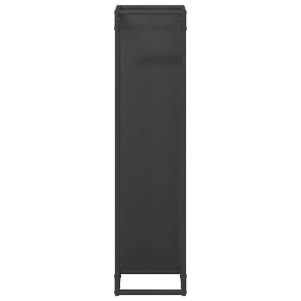 vidaXL Polttopuuteline musta 25x25x100 cm kylmävalssattua terästä