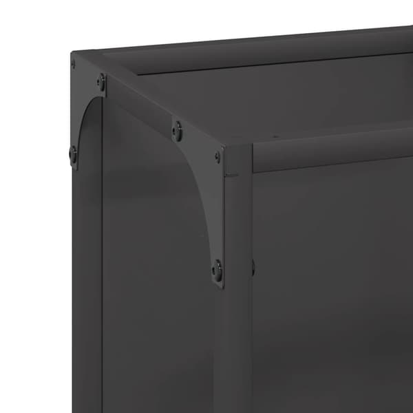 vidaXL Polttopuuteline musta 25x25x100 cm kylmävalssattua terästä