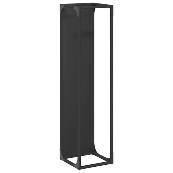 vidaXL Polttopuuteline musta 25x25x100 cm kylmävalssattua terästä