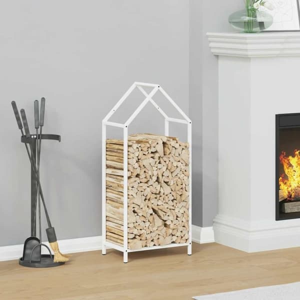 vidaXL Vedstativ svart 40x25x90 cm kaldvalset stål