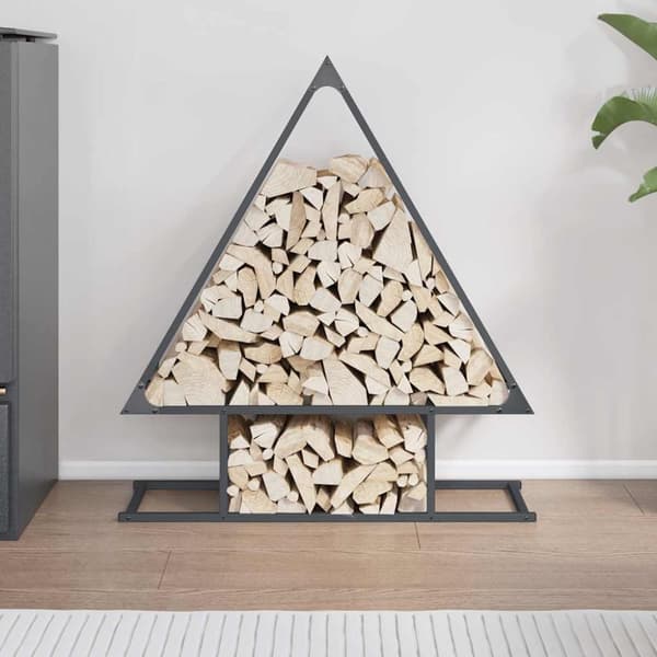 vidaXL Vedstativ antrasitt 80x25x90 cm kaldvalset stål