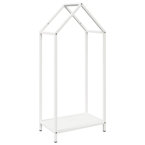 vidaXL Polttopuuteline valkoinen 40x25x90 cm kylmävalssattua terästä