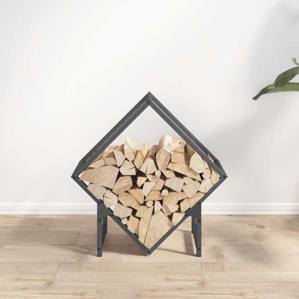 vidaXL Vedstativ antrasitt 50x25x50 cm kaldvalset stål