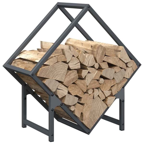 vidaXL Vedstativ antrasitt 50x25x50 cm kaldvalset stål