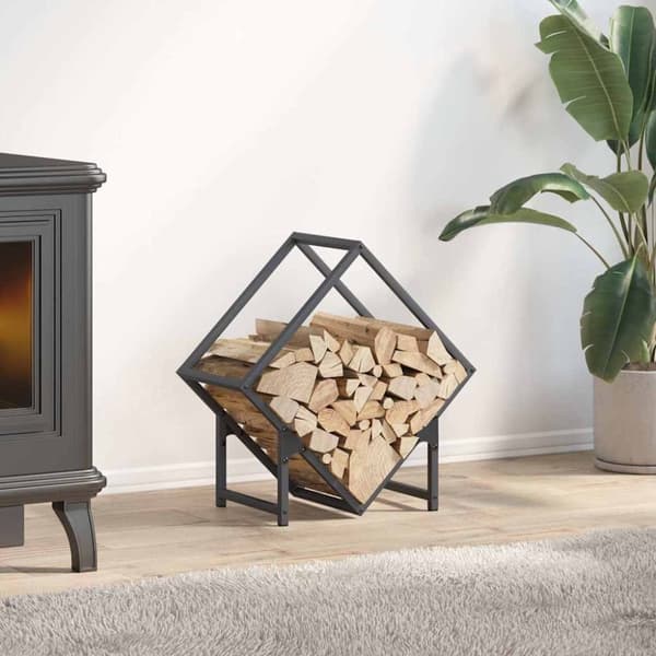 vidaXL Vedstativ antrasitt 50x25x50 cm kaldvalset stål