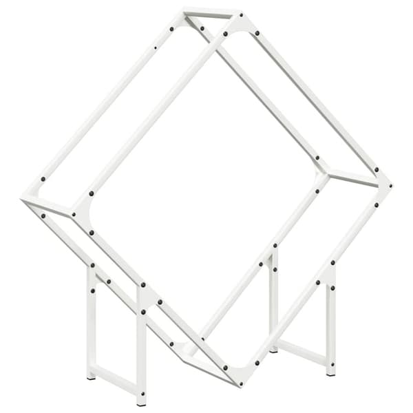 vidaXL Polttopuuteline valkoinen 80x25x80 cm kylmävalssattua terästä