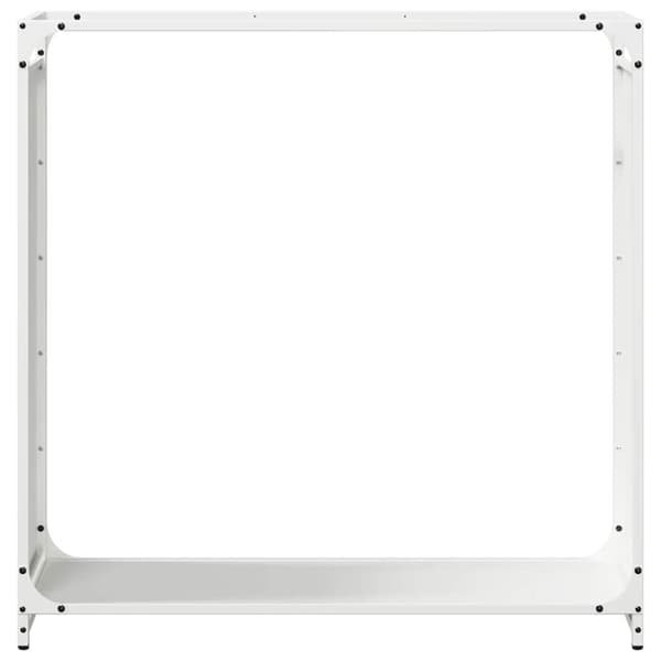 vidaXL Polttopuuteline Valkoinen 90x28x90 cm Kylmävalssattua terästä