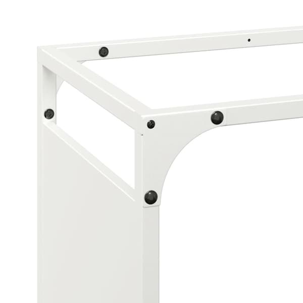 vidaXL Polttopuuteline Valkoinen 90x28x90 cm Kylmävalssattua terästä