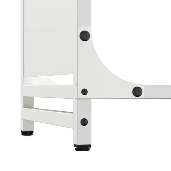 vidaXL Polttopuuteline Valkoinen 90x28x90 cm Kylmävalssattua terästä