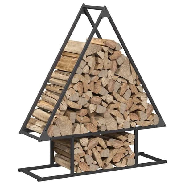 vidaXL brændestativ 80x25x90 cm koldvalset stål sort