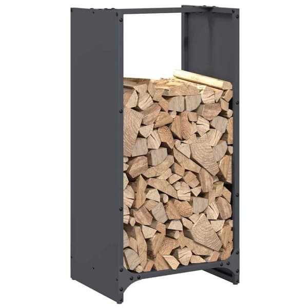 vidaXL Polttopuuteline antrasiitti 40x30x80 cm kylmävalssattu teräs