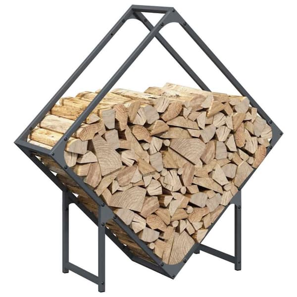 vidaXL Polttopuut antrasiitti 80x25x80 cm Kylmävalssattu teräs