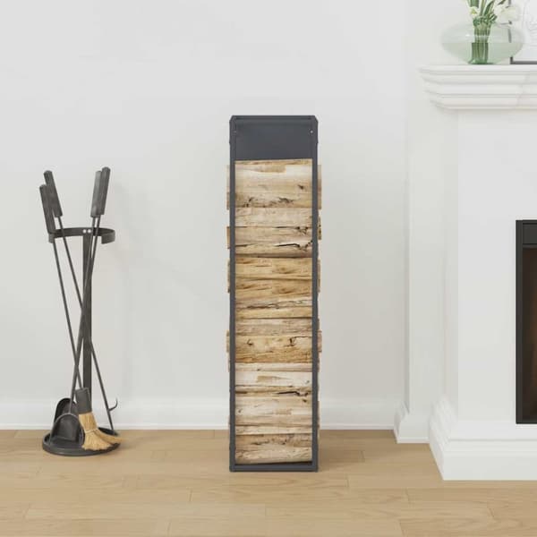 vidaXL Polttopuut antrasiitti 25x25x100 cm Kylmävalssattu teräs