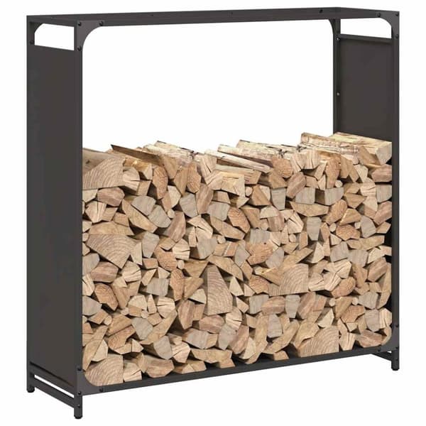 vidaXL brændestativ 90x28x90 cm koldvalset stål sort