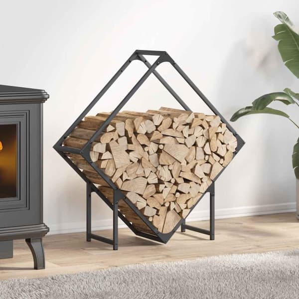 vidaXL Vedstativ antrasitt 80x25x80 cm kaldvalset stål